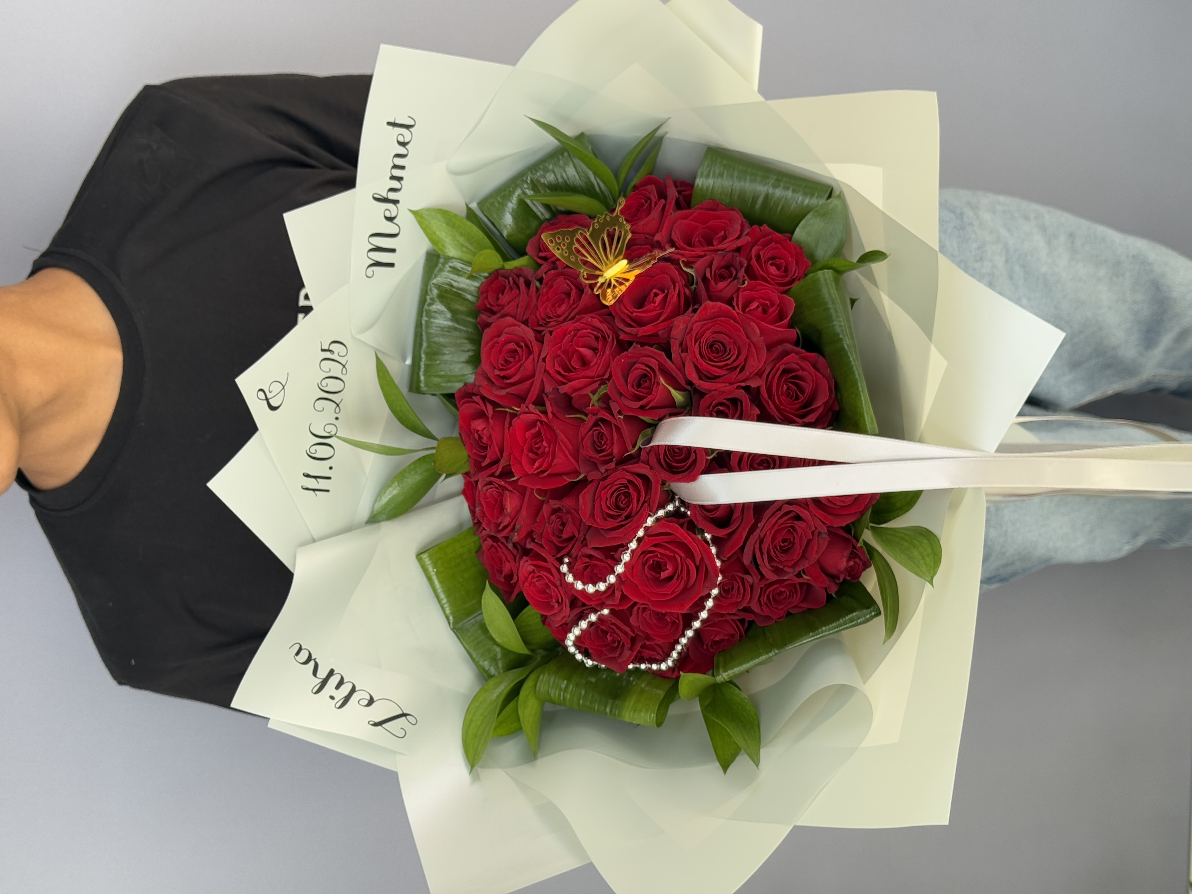 41 gül incili buket