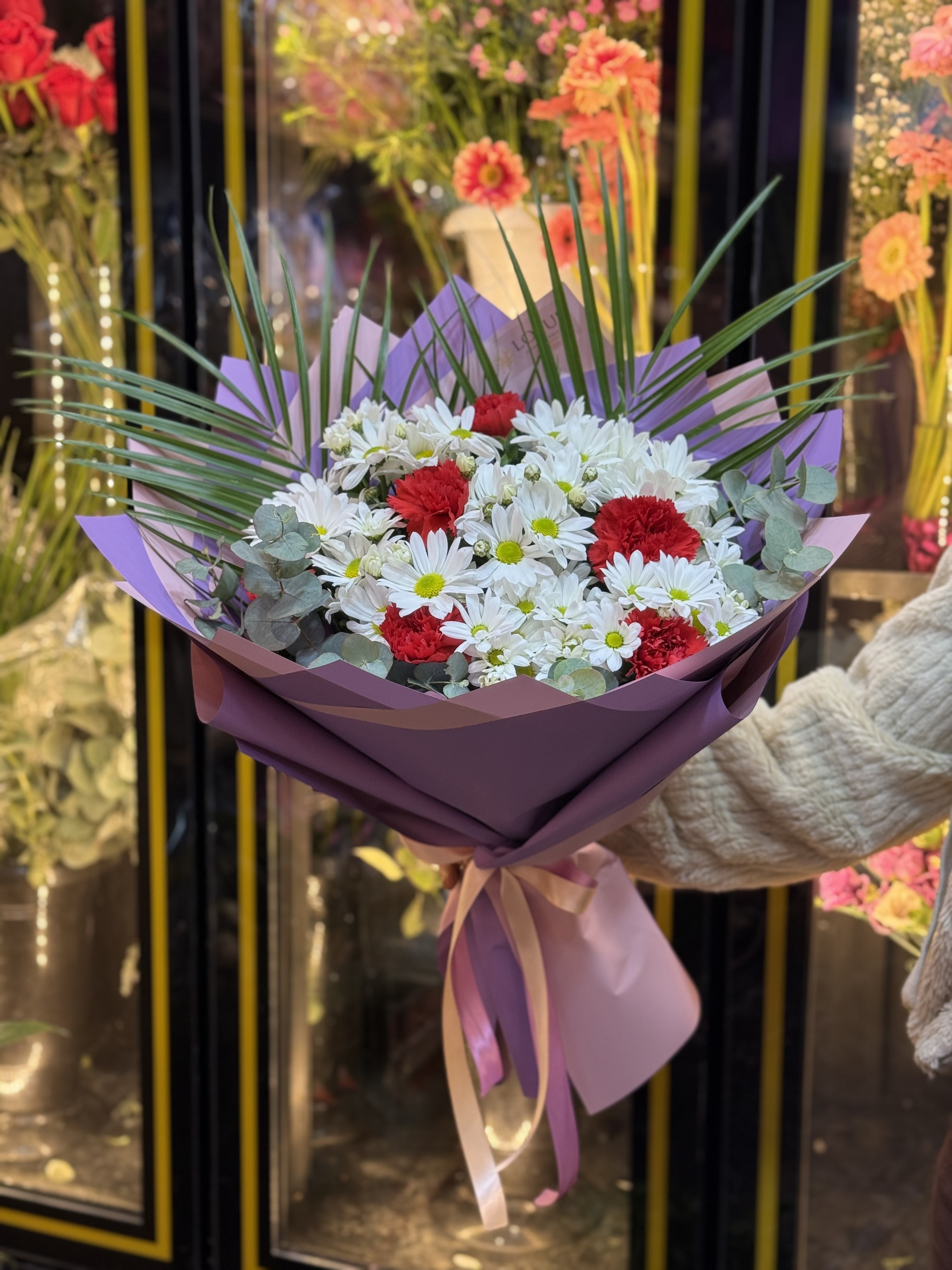 Karanfil papatya buketi